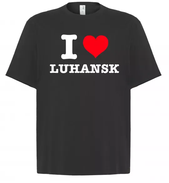 Футболка Оверсайз I love Luhansk Черный фото