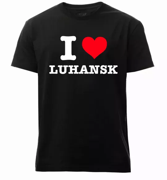 Чоловіча преміум футболка I love Luhansk Чорний фото