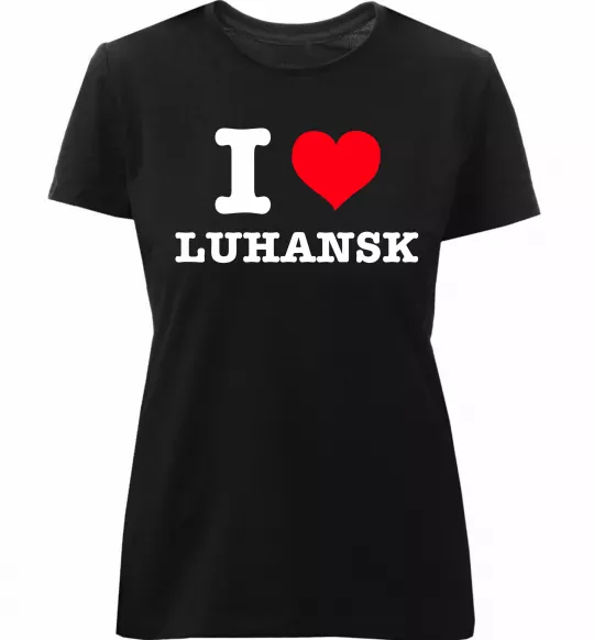 Жіноча преміум футболка I love Luhansk Чорний фото