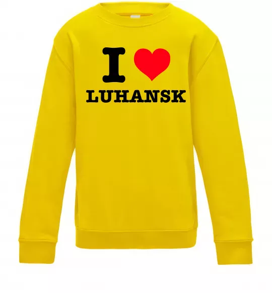 Детский Свитшот I love Luhansk Солнечно желтый фото