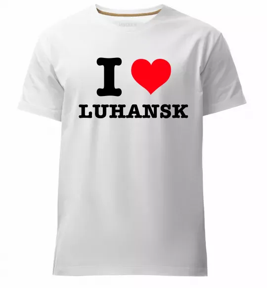 Чоловіча преміум футболка I love Luhansk Білий фото