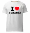 Чоловіча преміум футболка I love Luhansk Білий фото
