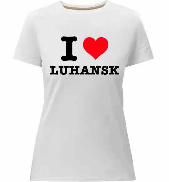 Жіноча преміум футболка I love Luhansk Білий фото