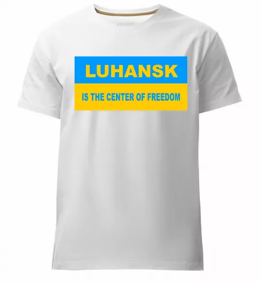 Чоловіча преміум футболка Luhansk center of freedom Білий фото