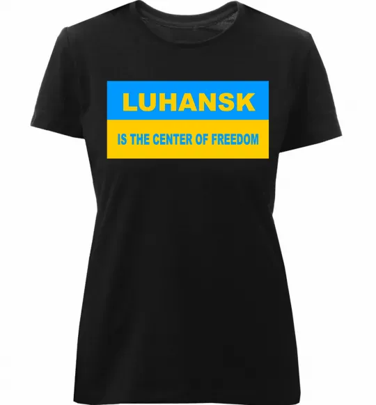 Женская премиум футболка Luhansk center of freedom Черный фото