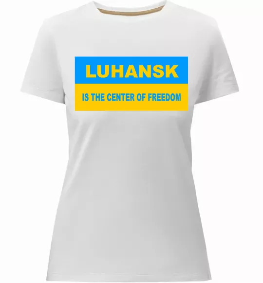Женская премиум футболка Luhansk center of freedom Белый фото