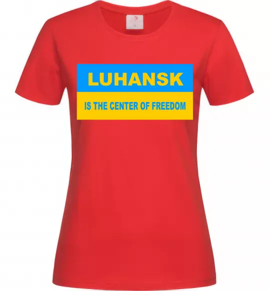 Женская футболка Luhansk center of freedom Красный фото
