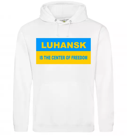 Чоловіча толстовка (худі) Luhansk center of freedom Білий фото