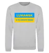 Свитшот Luhansk center of freedom Серый меланж фото