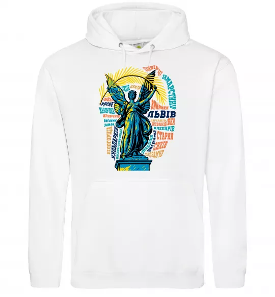 Чоловіча толстовка (худі) Львів райони Білий фото