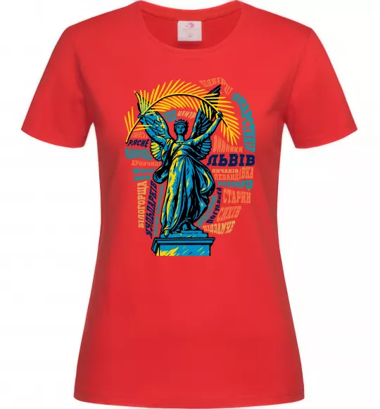 Женская футболка Львів райони Красный фото
