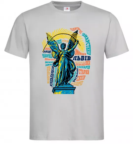Чоловіча футболка Львів райони Сірий фото