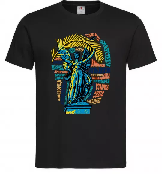 Чоловіча футболка Львів райони Чорний фото