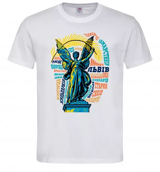 Чоловіча футболка Львів райони Білий фото