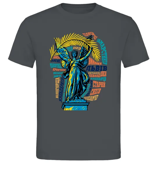 Чоловіча футболка Львів райони Графіт фото