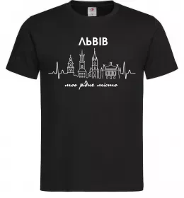 Чоловіча футболка Львів моє рідне місто Чорний фото