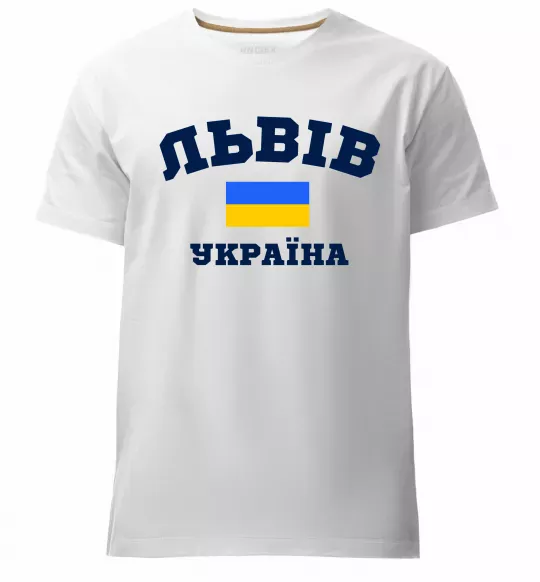 Чоловіча преміум футболка Львів Україна Білий фото