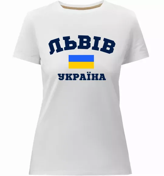 Женская премиум футболка Львів Україна Белый фото