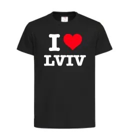 Дитяча футболка I love Lviv Чорний фото