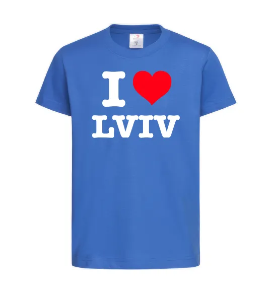 Детская футболка I love Lviv Ярко-синий фото