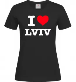 Женская футболка I love Lviv Черный фото