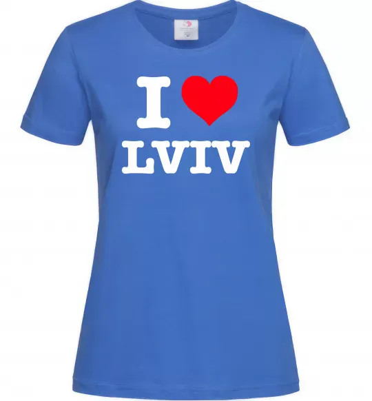 Женская футболка I love Lviv Ярко-синий фото