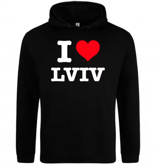 Жіноча толстовка (худі) I love Lviv Чорний фото