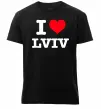 Чоловіча преміум футболка I love Lviv Чорний фото
