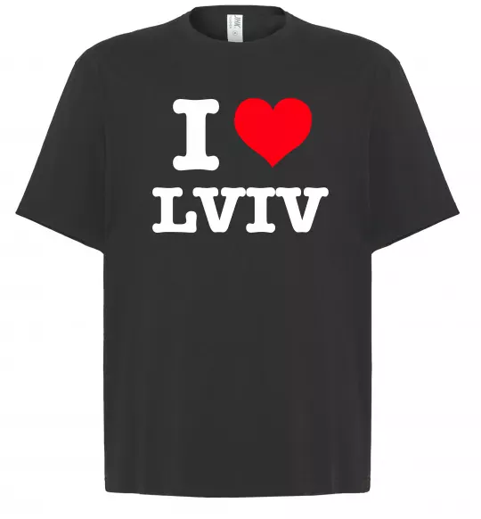 Футболка Оверсайз I love Lviv Чорний фото