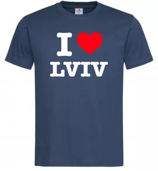 Чоловіча футболка I love Lviv Темно-синій фото