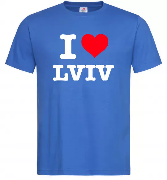 Чоловіча футболка I love Lviv Яскраво-синій фото