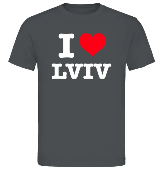 Чоловіча футболка I love Lviv Графіт фото