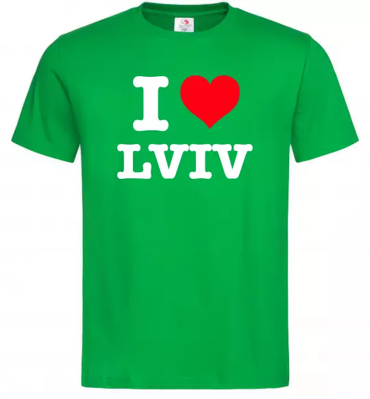 Чоловіча футболка I love Lviv Зелений фото