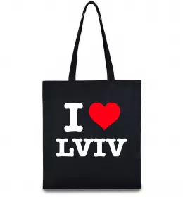 Еко-сумка I love Lviv Чорний фото