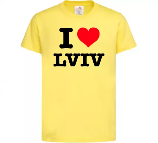 Дитяча футболка I love Lviv Лимонний фото