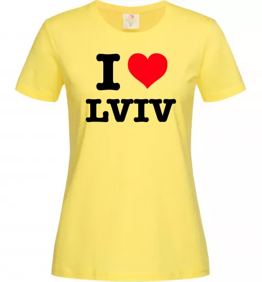 Женская футболка I love Lviv Лимонный фото