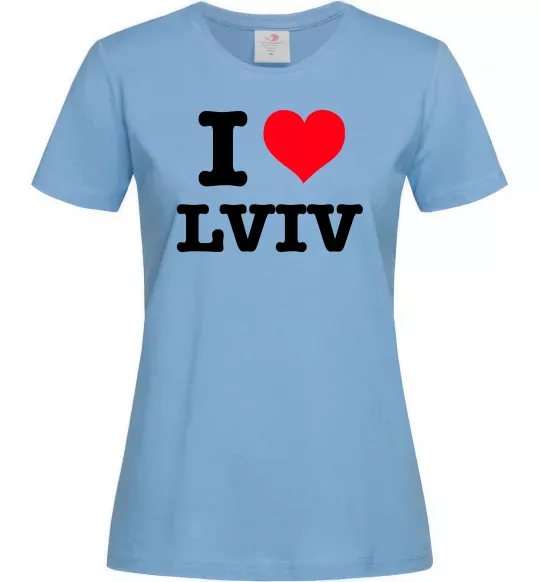 Женская футболка I love Lviv Голубой фото