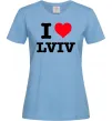 Женская футболка I love Lviv Голубой фото