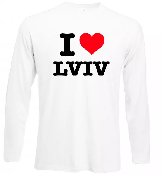 Лонгслів I love Lviv Білий фото