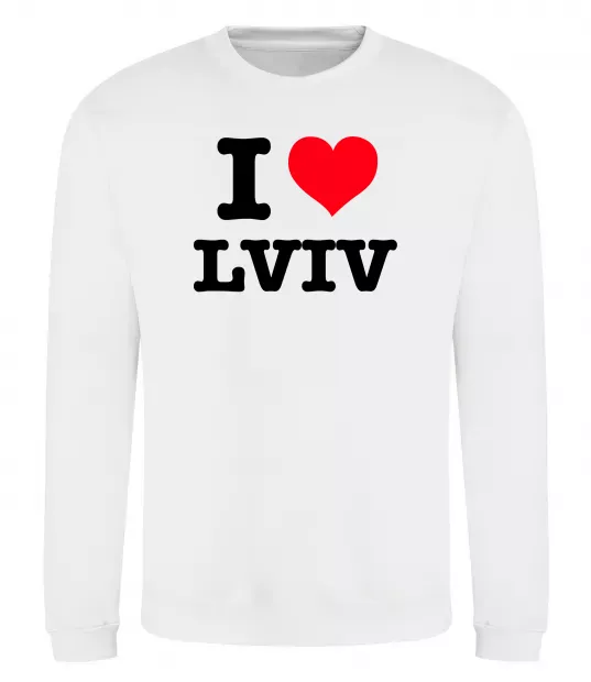 Світшот I love Lviv Білий фото