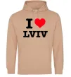 Чоловіча толстовка (худі) I love Lviv Пісочний фото