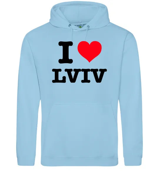 Чоловіча толстовка (худі) I love Lviv Блакитний фото