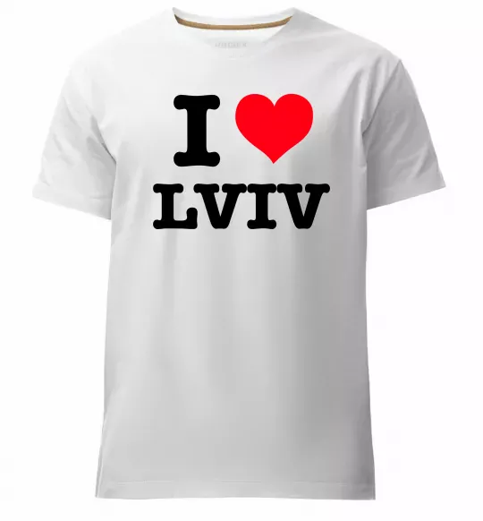 Чоловіча преміум футболка I love Lviv Білий фото