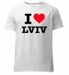 Чоловіча преміум футболка I love Lviv Білий фото