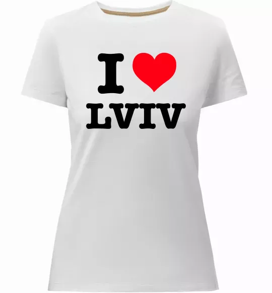 Женская премиум футболка I love Lviv Белый фото