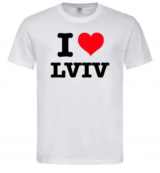 Чоловіча футболка I love Lviv Білий фото