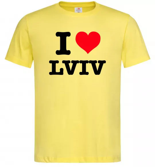Чоловіча футболка I love Lviv Лимонний фото