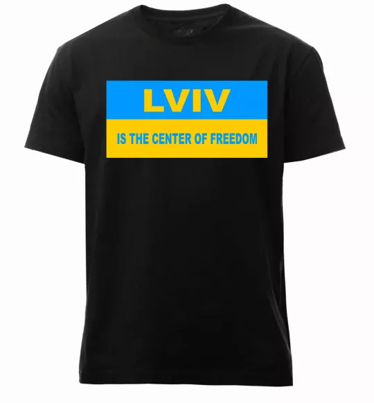 Чоловіча преміум футболка Lviv center of freedom Чорний фото