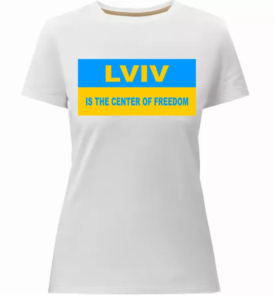 Жіноча преміум футболка Lviv center of freedom Білий фото