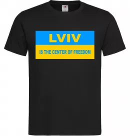 Чоловіча футболка Lviv center of freedom Чорний фото